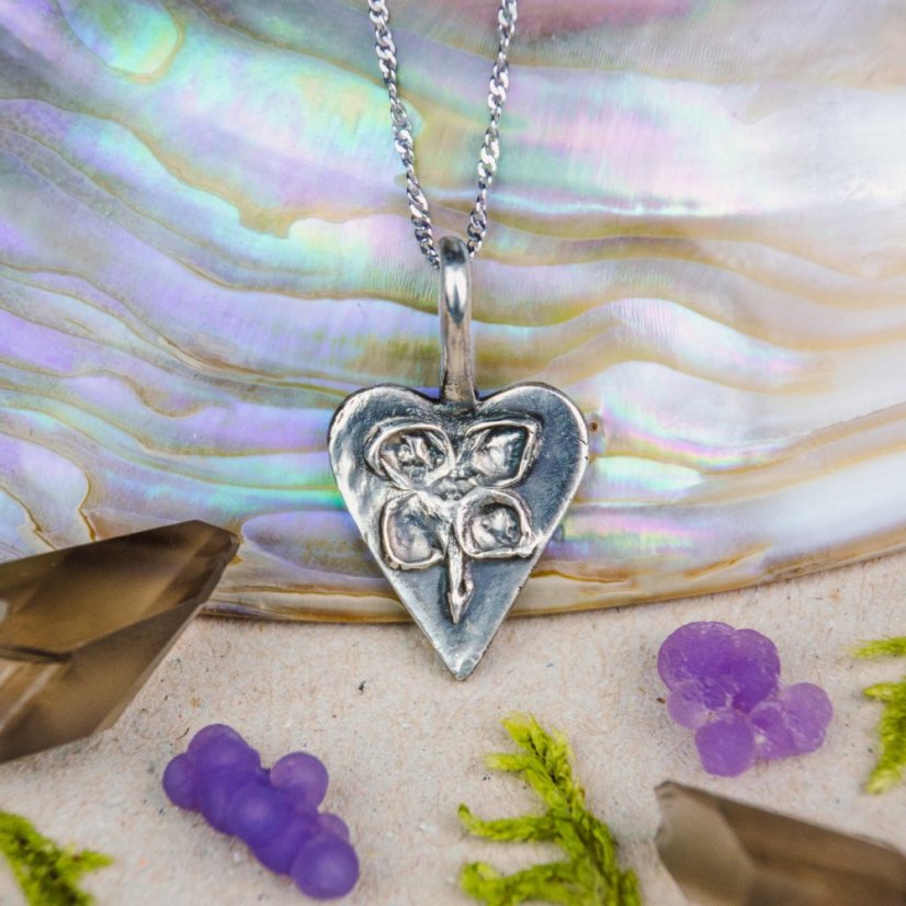 Přívěsek otisk přírody s šeříkem - Ag 999