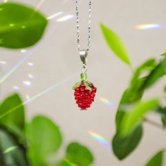 Glass Raspberry Necklace - Ag 925