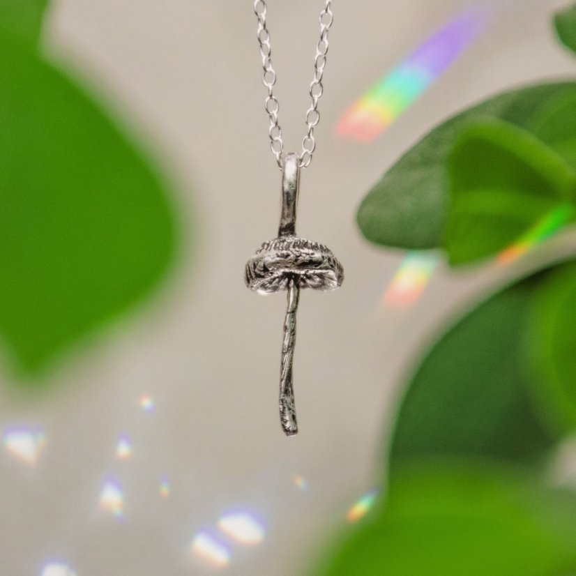 Mushroom Pendant No. 8 - Ag 999