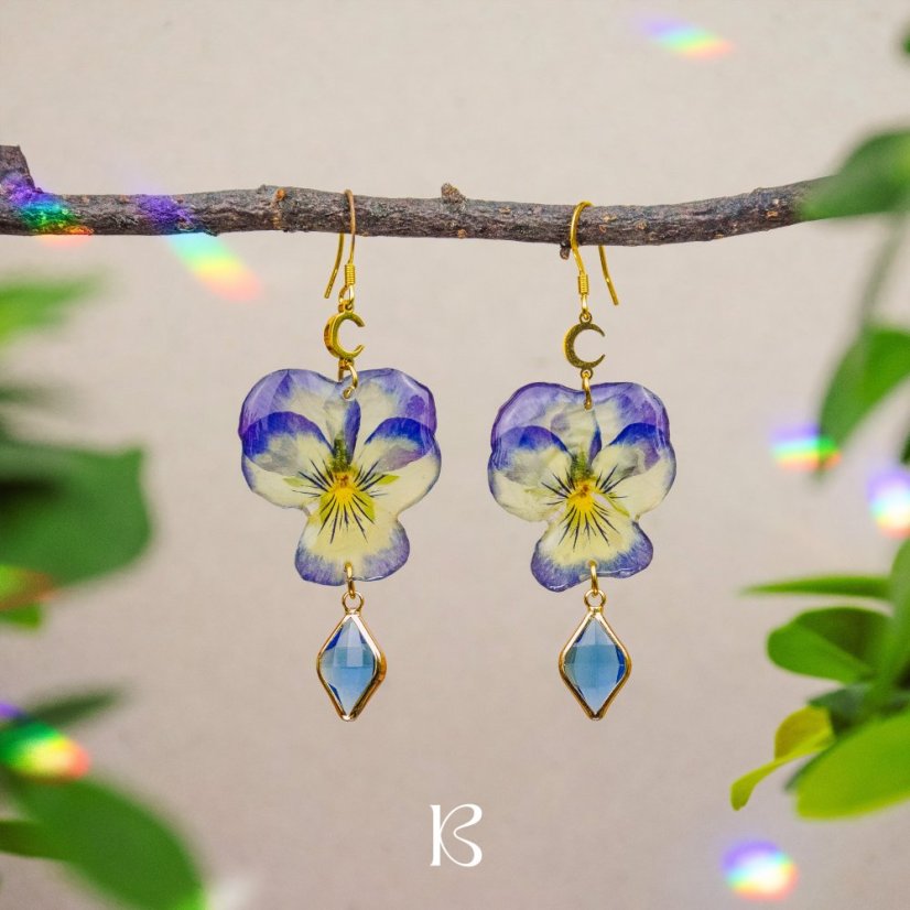 Pansy Dangle Earrings - Varianta: B