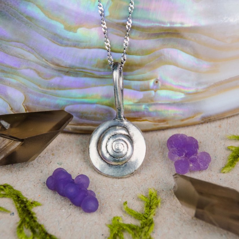 Přívěsek otisk přírody s ulitou - Ag 999