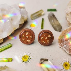 Dřevěné náušnice s krabilicí