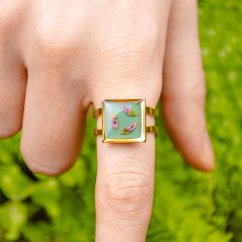Adjustable Ring with Heather