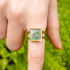 Nastavitelný prstýnek s vřesem