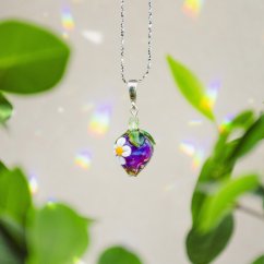 Glass Strawberry Necklace - Ag 925