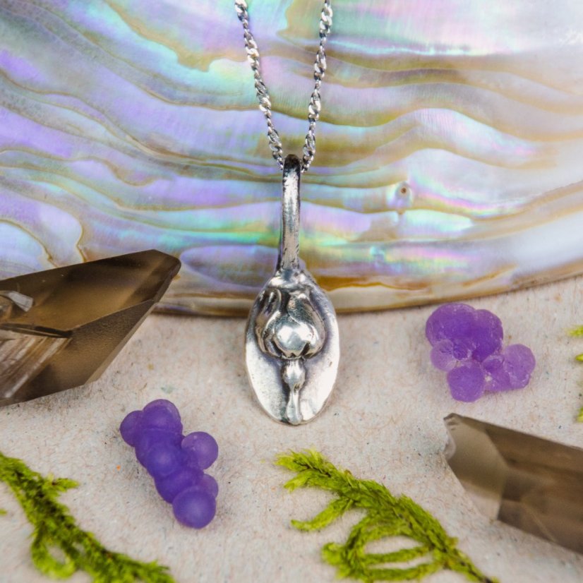 Nature’s Imprint Pendant with Bud - Ag 999
