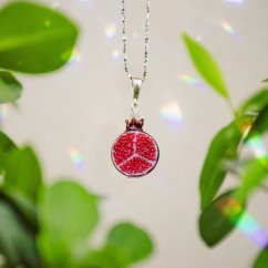 Glass Pomegranate Necklace - Ag 925
