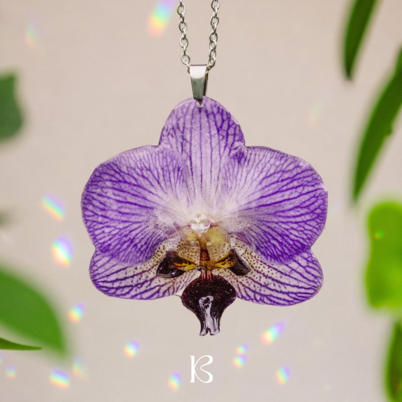 Náhrdelník s orchidejí - Varianta: A