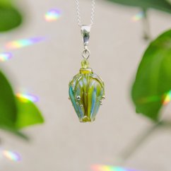 Náhrdelník se skleněným poupátkem - Ag 925