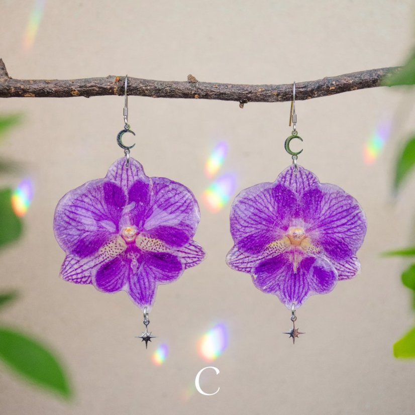 Náušnice s orchidejí - Varianta: B