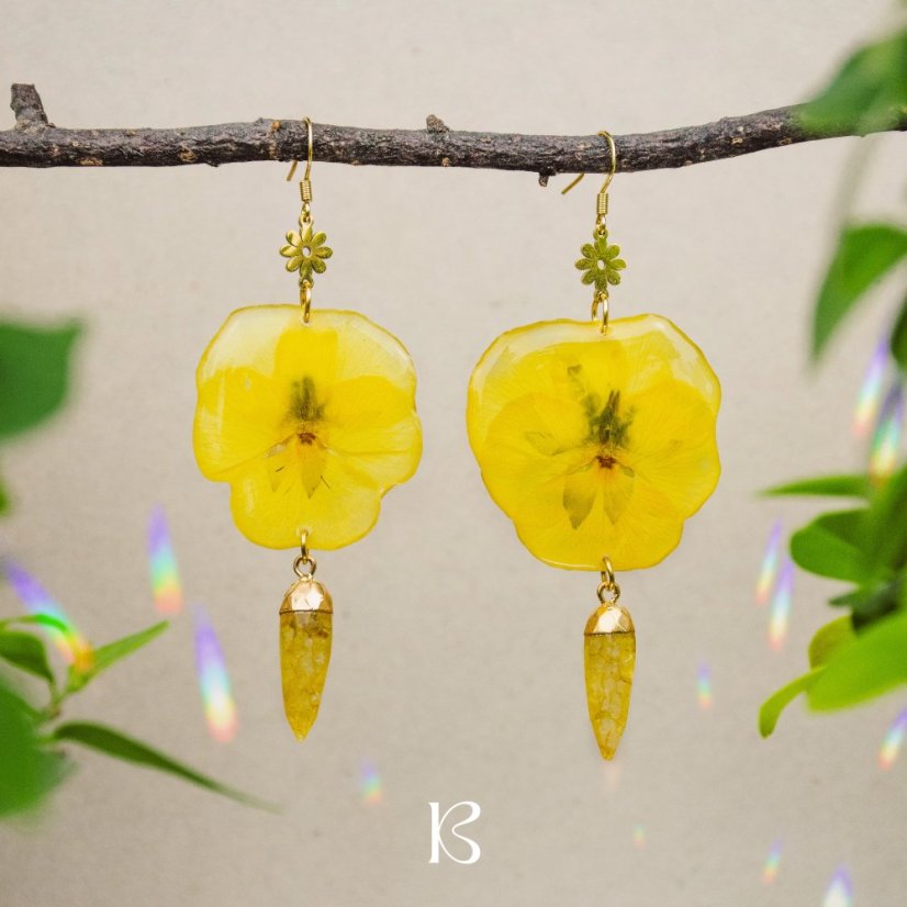 Pansy Dangle Earrings - Varianta: A