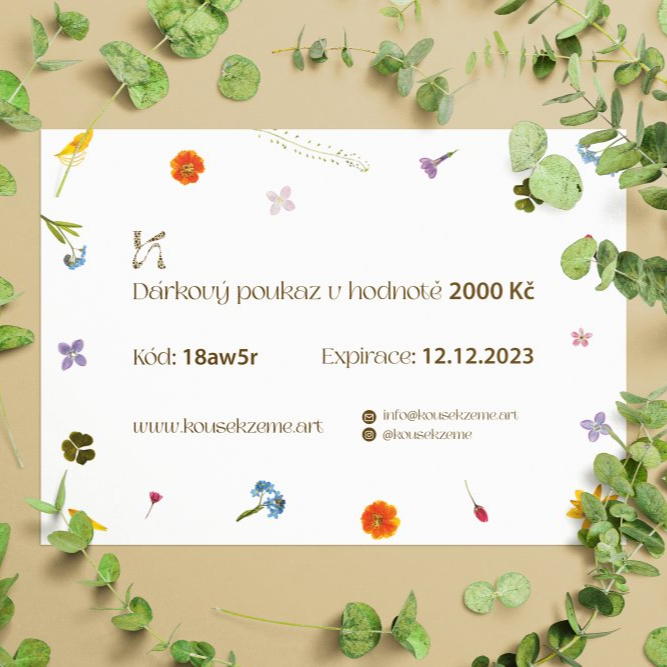 Digitální dárkový poukaz v hodnotě 2000 Kč Digitální dárkový poukaz v hodnotě 2000 Kč