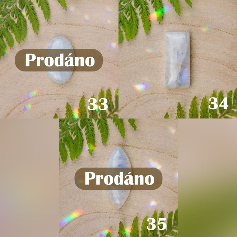 Měsíční kámen - kabošon - Kabošon: 13
