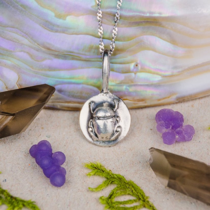 Přívěsek otisk přírody s broukem - Ag 999