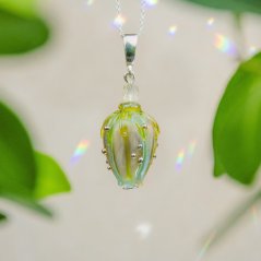 Náhrdelník se skleněným poupátkem - Ag 925