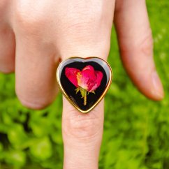 Adjustable Ring with Rose