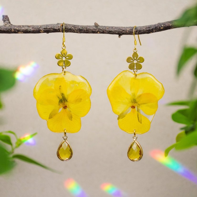 Pansy Dangle Earrings - Varianta: A