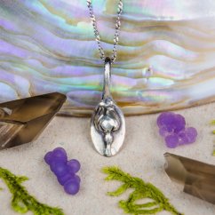 Přívěsek otisk přírody s růží - Ag 999