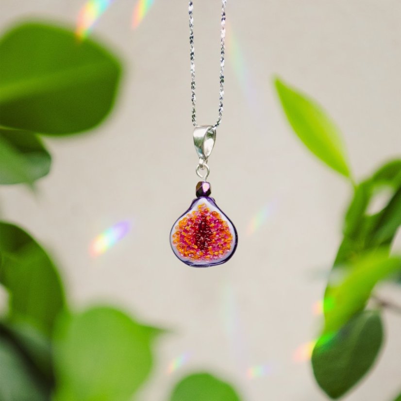 Glass Fig Necklace - Ag 925