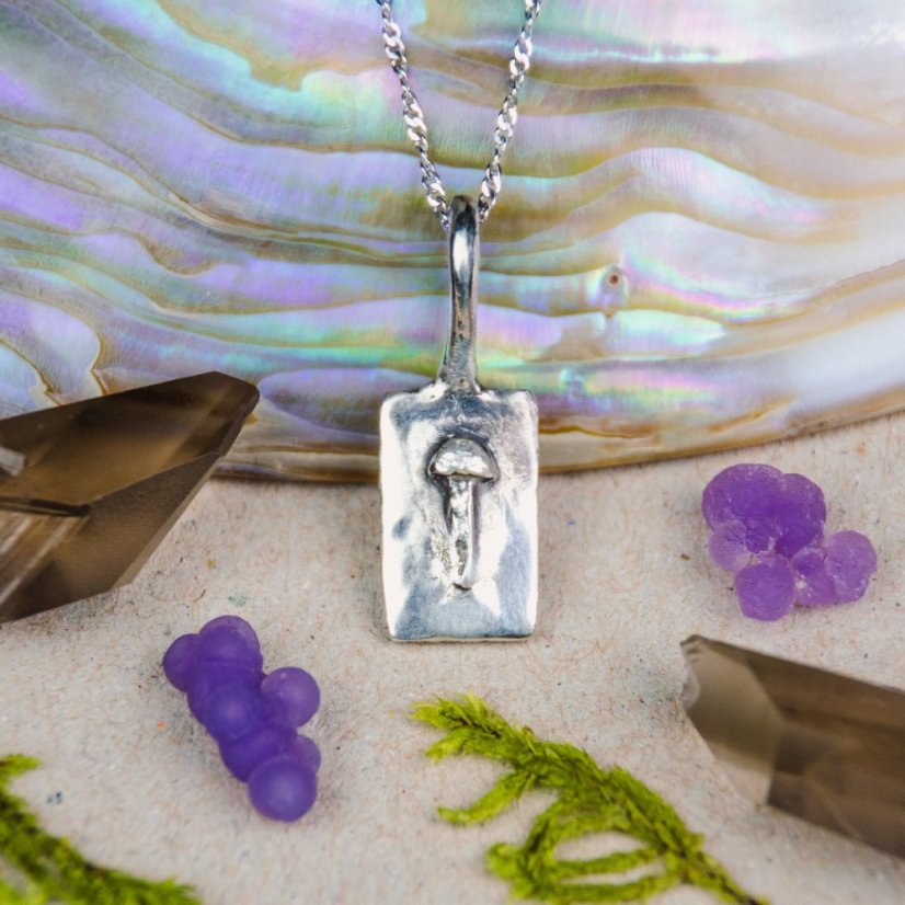 Nature’s Imprint Pendant with Mushroom - Ag 999