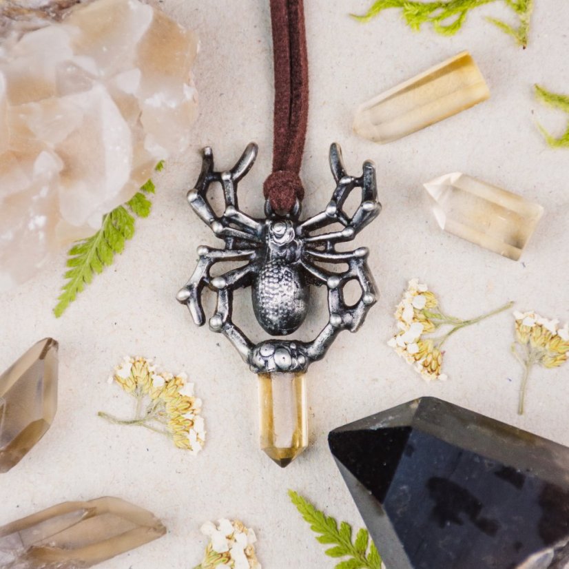 Cínový náhrdelník s citrínem