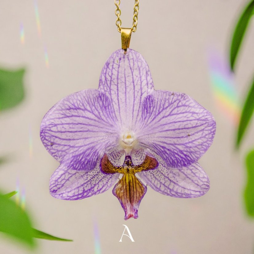 Náhrdelník s orchidejí - Varianta: A