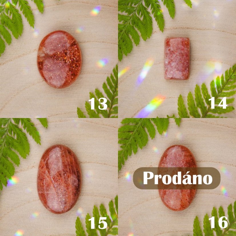 Sluneční kámen - kabošon - Kabošon: 19