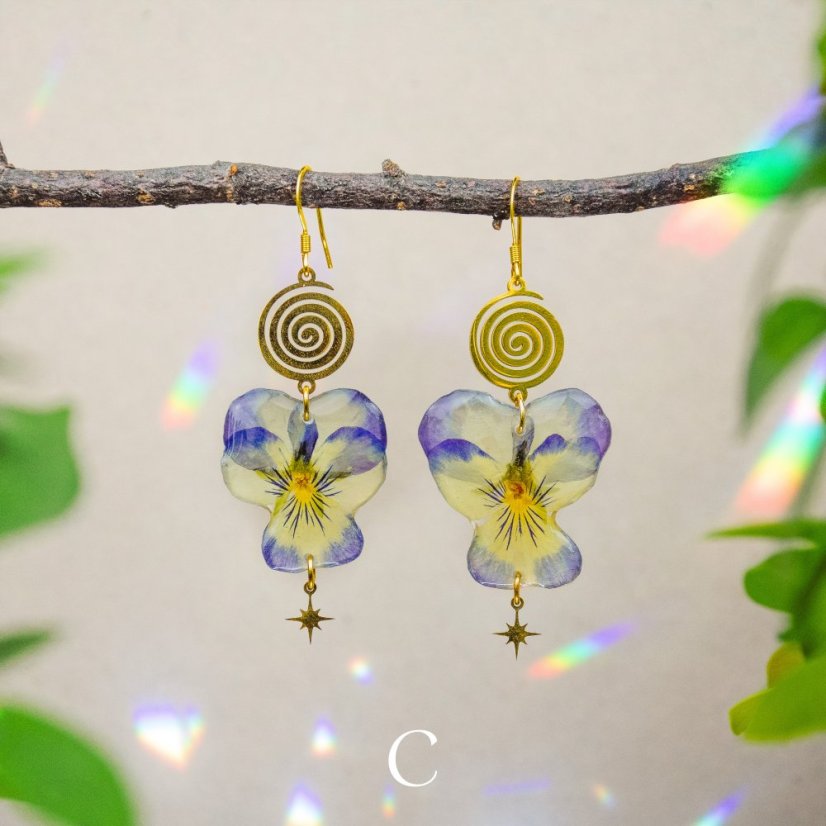 Pansy Dangle Earrings - Varianta: B