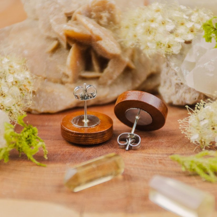 Dřevěné náušnice s izotomou